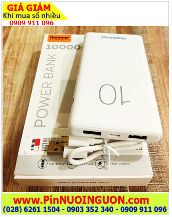 HAMMER HAM-05, Sạc dự phòng HAMMER HAM-05 Powerbank 10 000mAh chính hãng |BẢO HÀNH 1 NĂM 